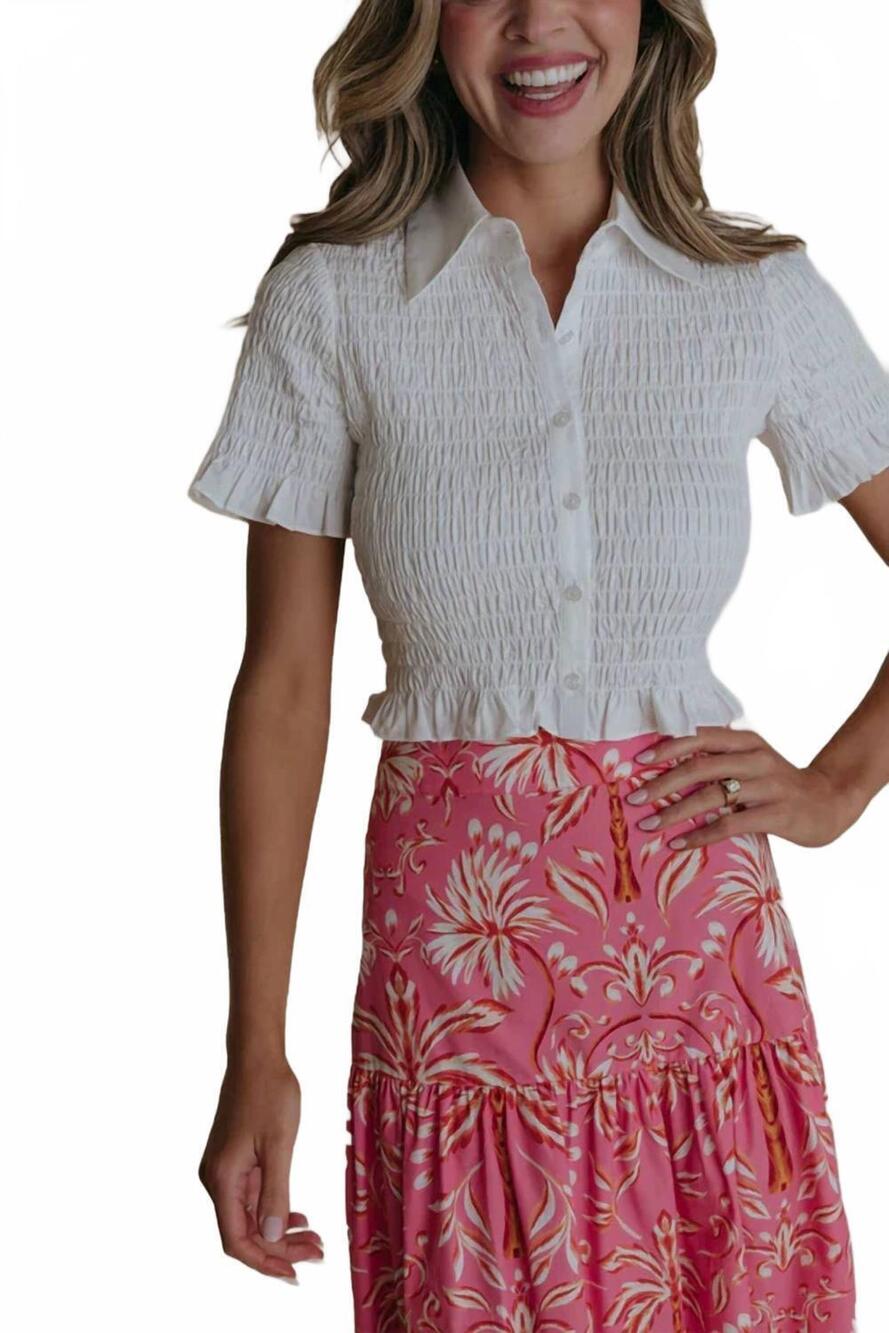 NEW LAROQUE ziggy cropped top in white